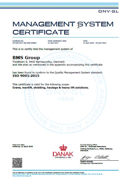 ISO9001 Certificate BMSGroup 20 23ENG m